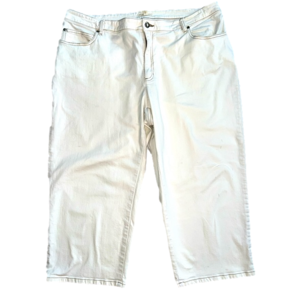 EUC Eileen Fisher Women's White Ankle Cropped Jeans
